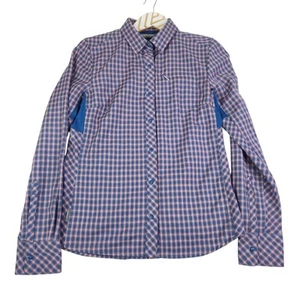 ICEBREAKER Shirt Womens Small Blue Merino Wool Plaid Button Up Outdoor - Picture 1 of 12