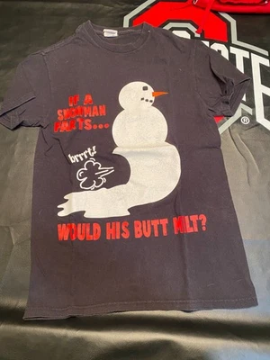 Boys Snowman Short Sleeve Shirt Size Small Black - Image 1 of 2