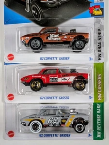 Hot Wheels / '62 Corvette Gasser / Set of 3 / Brown Red Gray - Picture 1 of 3