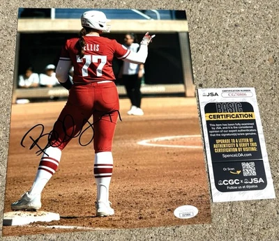 BREE ELLIS SIGNED 8x10 Photo JSA COA ARKANSAS RAZORBACKS AUSL Softball B - Image 1 of 2