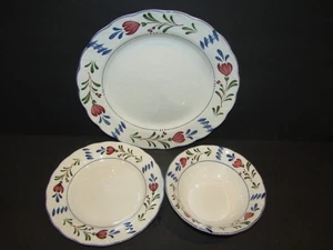 PROVINCIAL DESIGNS By Nikko AVONDALE Lot of Dinner, Salad & Bowl (s) BLUE Trim - Picture 1 of 7