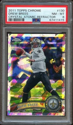 Drew Brees 2011 Topps Chrome Atomic Refractor New Orleans Saints 111/139 PSA 8 - Image 1 of 2