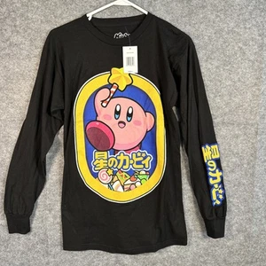 Kirby Langarm Schwarz Grafik T-Shirt Nintendo Lizenziert Unisex Medium - Bild 1 von 6
