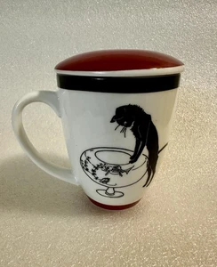MMOMA Keramiktasse mit Katze und Teeei & Deckel - Bild 1 von 13