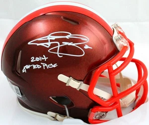 Johnny Manziel Autographed Browns Flash Speed Mini Helmet w/Insc.-Beckett W Holo - Picture 1 of 12