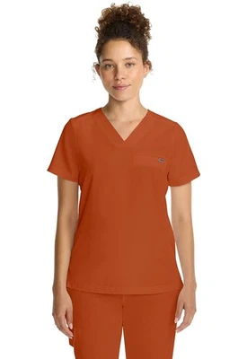 Healing Hands Women's Scrub Tuck-in V-Neck Top HH755 WASU Warm Sunrise Free Ship - Image 1 of 4