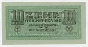 Germany 10 Reichspfennig ND 1942 Pick M34 UNC Uncirculated Banknote Wehrmacht - Picture 1 of 2