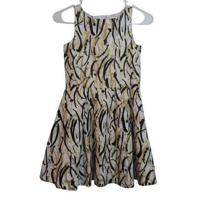 Vestido Crazy 8 Elegante para Niños con Estampado Abstracto Negro Dorado Sin Mangas Talla 8 Foto 1 de 4