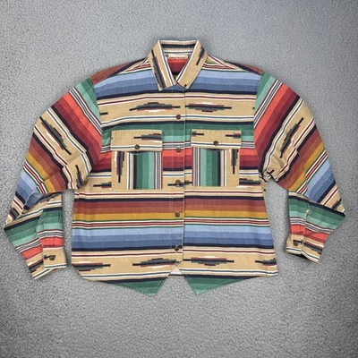 Gotcha Covered Shirt Mens Medium Multicolor Southwest Serape Stripe Made USA - Image 1 of 4