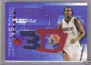 03-04 Triple Dimensions Michael Finley Mavs 3-D Shooting Shirt Card #297/499 - Foto 1 di 2