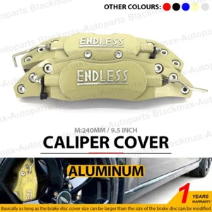Metal Gold ENDLESS Style 2x 240mm Front Rear Universal Disc Brake Caliper Cover - Picture 1 of 9