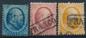 FRANCOBOLLI OLANDA 1864 GUGLIELMO III - 3 VAL USATO CAT. CIF 4/6 - F/1385 - Foto 1 di 1