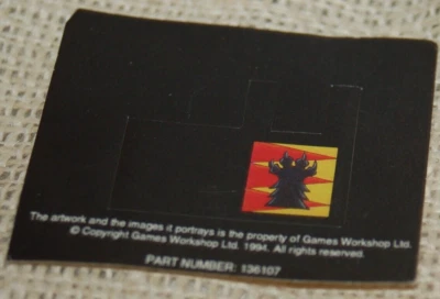 VINTAGE WARHAMMER 40K SPACE WOLVES 1994 BANNER PEEL & STICK FOR BANNER POLE - Image 1 of 3