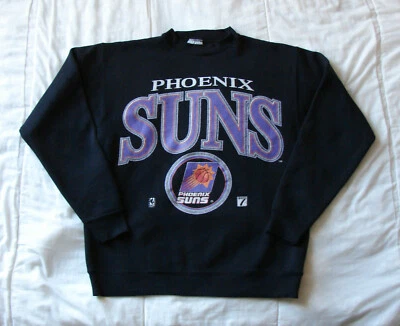 Men's Vintage 90s Logo 7 Black Phoenix Suns NBA Basketball Crewneck Sweater M - Image 1 of 4