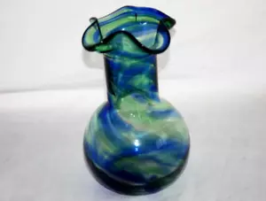 Vaso vintage stile Murano vetro soffiato multicolore arricciacapelli top 5,5 - Foto 1 di 8