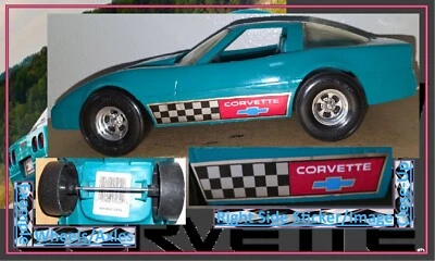"Coche de juguete de plástico Tootsietoy grande 12"" Strombecker Chevrolet Corvette de colección" Foto 1 de 4