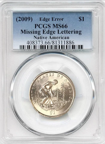 2009 Native American $1 Missing Edge Lettering U.S. Mint Error PCGS MS66 Cover