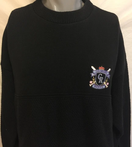 VTG Colorado Rockies Nutmeg Black Mills Sweater Size XL Baseball MLB Denver USA Cover