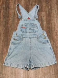 No Boundaries Women's Dungarees-overalls Shorts Faded Denim Medium Y2K Cotton  - Picture 1 of 11