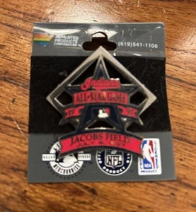 1997 MLB ALL-STAR GAME Pin Cleveland Indians JACOBS FIELD 7/8/97 VNTG FAST SHIP - Picture 1 of 4