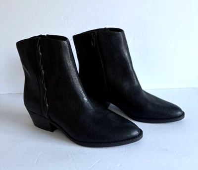 Lucky Brand Fakelle NUEVAS Botas para Mujer de Cuero Negro con Cremallera Lateral Talla 8.5 Foto 1 de 4