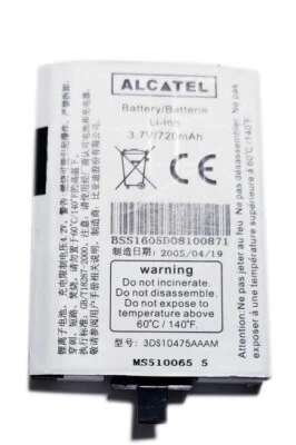 Battery 3DS10475AAAM For Alcatel OT-155 OT-156 OT-355 720mAh 3.7V  Original - Image 1 of 4