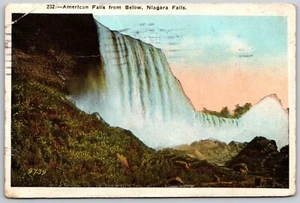 Postcard New York Niagara Falls NY American Falls from Below 1924 WB - Picture 1 of 2