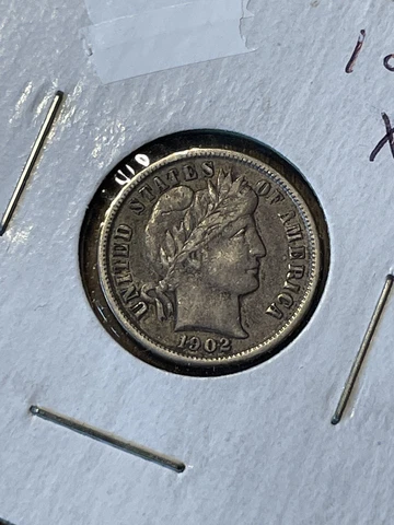 1902 Barber Dime XF Cover