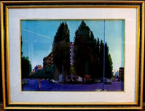 1989 SERGIO CECCOTTI PIAZZA BAINSIZZA ROMA- OLIO SU TELA CON CORNICE - Imagen 1 de 5