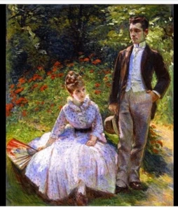 NEW Marie Bracquemond "The Artist's Son And Sister" SOLD OUT 12" X 18" Wall Art - Picture 1 of 2