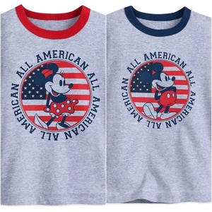 Disney Store Mickey Minnie Mouse Americana T-Shirt Top Tee 4th of July Patriotic - Picture 1 of 5