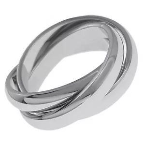 Bague 3 anneaux en Argent 925 - Taille au choix - Femme - - Picture 1 of 4