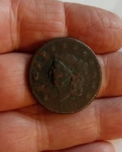 MAJOR ERROR 1831 U S LARGE CENT DIE BREAK ON FACE CORRODED COIN PENNY - Picture 1 of 4
