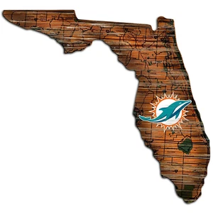 Letrero estatal angustiado de los Miami Dolphins aproximadamente 24" x 24" - Imagen 1 de 1