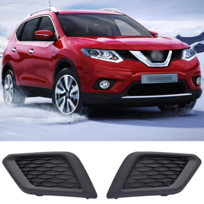 Par de cubiertas antiniebla de parachoques delantero negras para Nissan Rogue 2014-2016 Foto 1 de 4