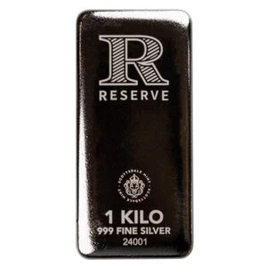 1 Kilo .999 Silver Bar RESERVE (Type II) - Cast Silver Bullion Bar #A213 - Picture 1 of 5