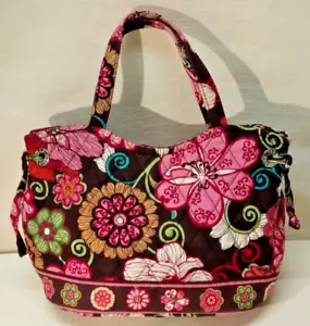 Vera Bradley Mod Floral Pink/Brown Quilted Cotton Crossbody Purse - Picture 1 of 13
