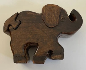 Handgefertigtes Holz Elefant Geheimnis Puzzle Schmuckbox - Bild 1 von 2