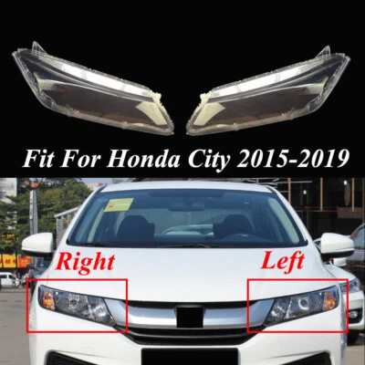Pair Transparent Headlamp Shell Fit Honda City 17 15-2019 Headlight Lens Cover - Image 1 of 4