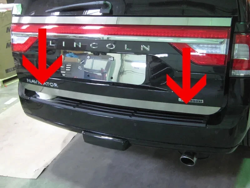 Lincoln Navigator QAA 2015-2017 puerta levadiza de acero inoxidable puerta inferior moldura de acento Foto 1 de 1