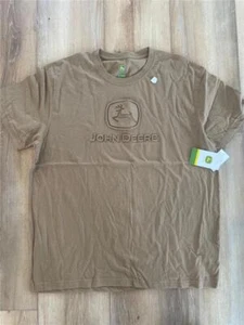Neu John Deere Licensed Embossed Logo T-Shirt Kurzarm Braun L XL XXL - Bild 1 von 6