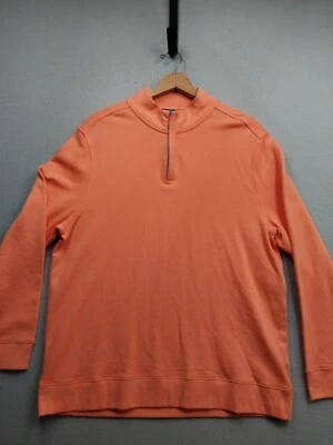 NUEVO CON ETIQUETAS Sudadera Club Room Para Hombres Talla XL Melón Manga Larga 1/4 Cremallera Cuello Simulado Pullover Foto 1 de 4