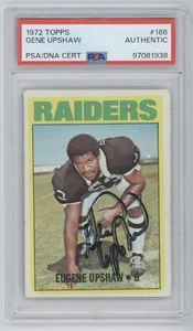 1972 Topps #186 Gene Upshaw handsignierte Rookie Karte RC PSA Autogramm - Bild 1 von 2