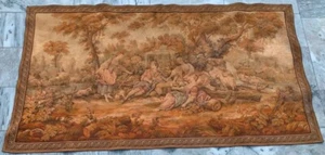 Vintage French Tapestry Goblins Religions Décor Medieval Wall Hanging 202x109cm - Picture 1 of 11