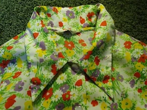 True Vintage 60's NPC FASHION leichtes Kleid Blumendruck Dolchkragen Damen XL - Bild 1 von 15