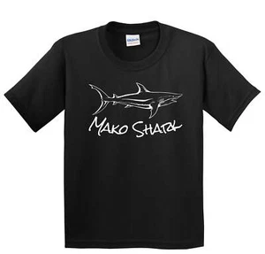 Kids Shark Shirt - Mako Shark Sketch Cool Shark Youth T-Shirt - Picture 1 of 4