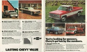 1975 4pg Print Ad Chevrolet Chevy Fleetside Stepside El Camino Farm Pickup Truck - Picture 1 of 3