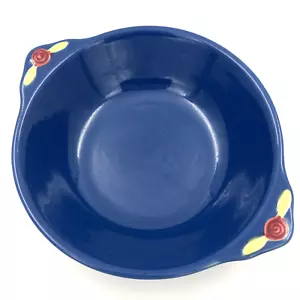 Cuenco de verduras Coors Pottery Rosebud azul con mango 9" vintage - Imagen 1 de 7