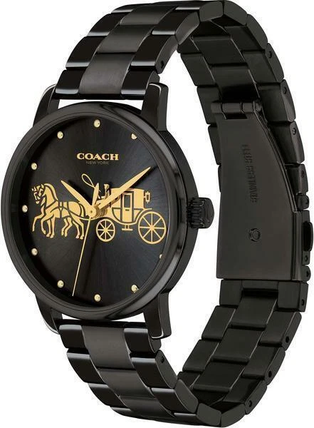 Coach Grand 36mm Black Stainless Steel Case with Black Stainless Steel Band Women's Wristwatch