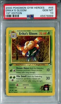 2000 Pokemon Gym Heroes Erika’s Gloom 1st Edition PSA 10 GEM MINT - Image 1 of 2